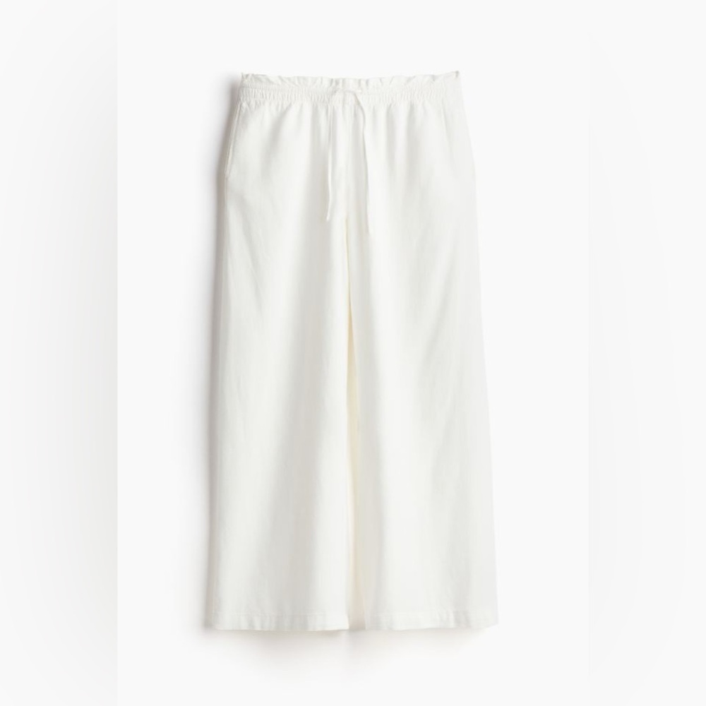 H&M linen drawstring pants size large NWT